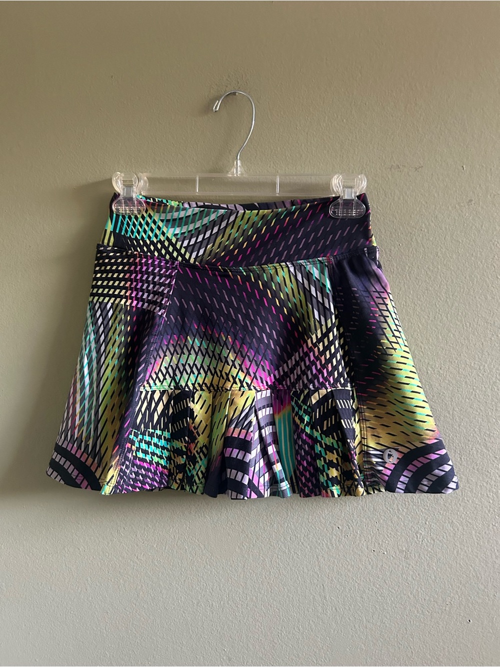 Vibrant Black Multi-Color Tennis Skort Sz 1 (S)